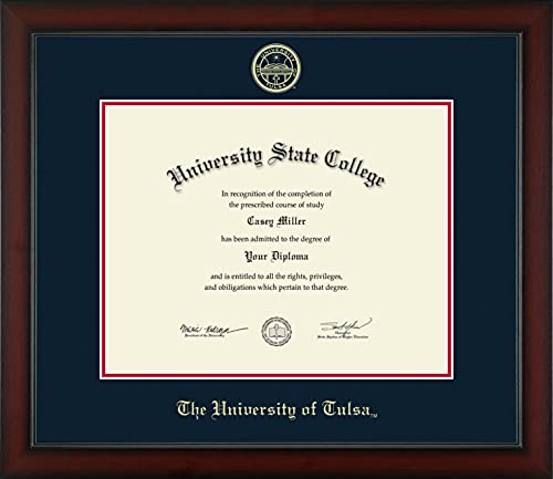 The University of Tulsa - Officially Licensed - Gold Embossed Diploma Frame - Document Size 14" x 11"