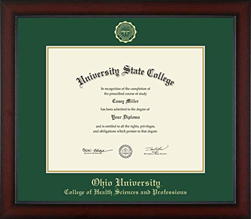 Ohio University College of Health Sciences and Professions - Officially Licensed - PhD - Gold Embossed Diploma Frame - Document Size 15" x 12"