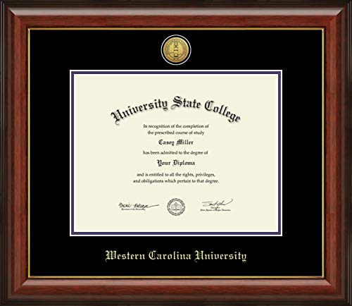 Western Carolina University - Officially Licensed - Bachelor's - Gold Medallion Diploma Frame - Document Size 11" x 8.5"