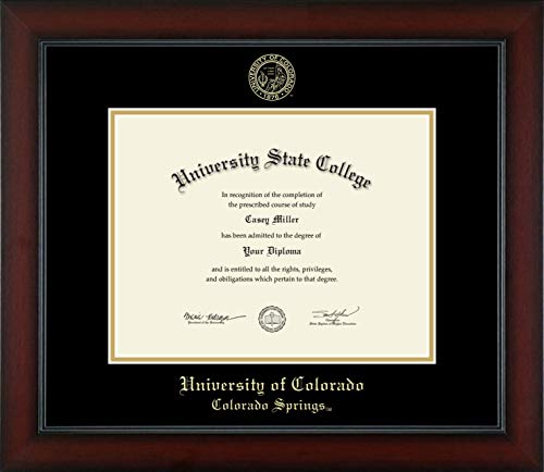 University of Colorado Colorado Springs - Officially Licensed - Gold Embossed Diploma Frame - Document Size 11" x 8.5"