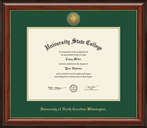 Framerly For University of North Carolina Wilmington - Officially Licensed - Gold Medallion Diploma Frame - Document Size 14" x 11"