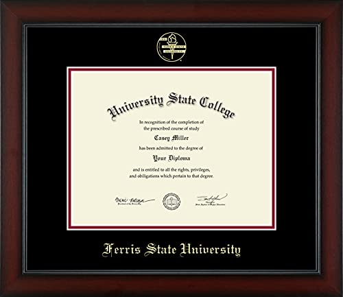 Ferris State University - Officially Licensed - Bachelor's/Master's - Gold Embossed Diploma Frame - Document Size 11" x 8.5"