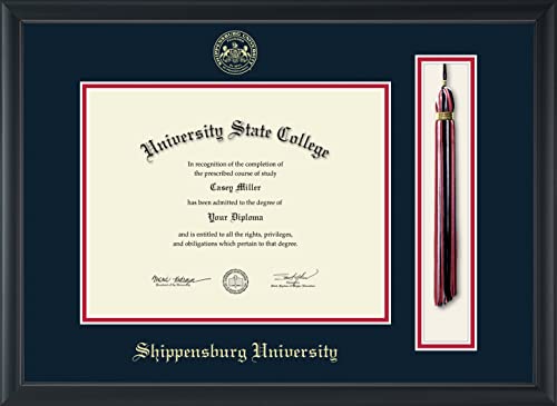 Shippensburg University - Officially Licensed - Bachelor's - Gold Embossed Tassel Diploma Frame - Document Size 11" x 8.5"