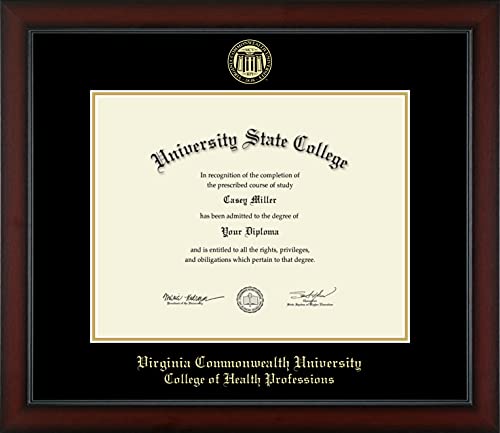 Virginia Commonwealth University College of Health Professions - Officially Licensed - Gold Embossed Diploma Frame - Document Size 14" x 11"