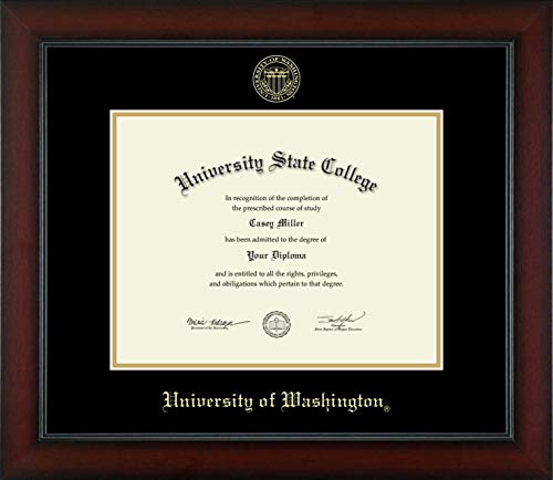 University of Washington - Officially Licensed - Gold Embossed Diploma Frame - Document Size 11" x 8.5"