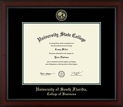 University of South Florida College of Business - Officially Licensed - Gold Embossed Diploma Frame - Document Size 14" x 11"