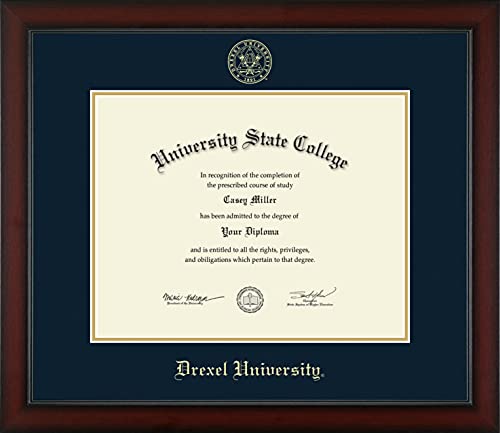 Drexel University - Officially Licensed - Gold Embossed Diploma Frame - Document Size 14" x 11"