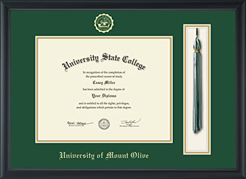 University of Mount Olive - Officially Licensed - Gold Embossed Tassel Diploma Frame - Document Size 11" x 8.5"