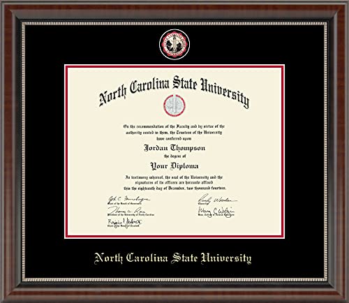 Church Hill Classics North Carolina State University - Masterpiece Medallion - Featuring Chateau Moulding - Officially Licensed - Diploma Size 14" x 11"