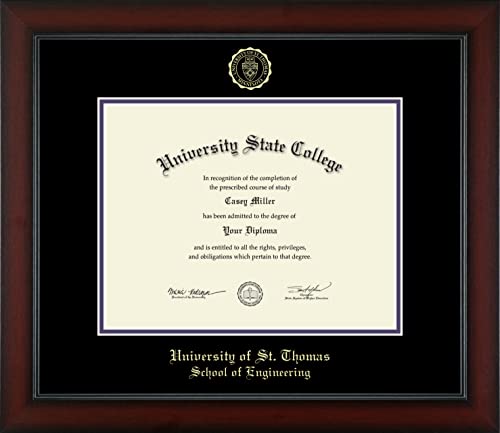 University of St. Thomas School of Engineering - Officially Licensed - Gold Embossed Diploma Frame - Document Size 11" x 8.5"