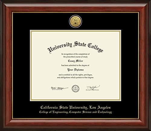 California State University Los Angeles College of Engineering, Computer Science and Technology - Officially Licensed - Gold Medallion Diploma Frame - Document Size 11" x 8.5"