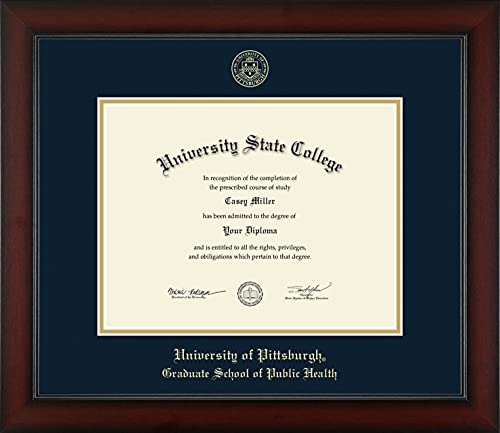 University of Pittsburgh Graduate School of Public Health - Officially Licensed - Gold Embossed Diploma Frame - Document Size 11" x 8.5"