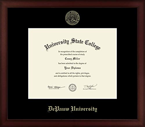 DePauw University - Officially Licensed - Gold Embossed Diploma Frame - Document Size 10" x 8"