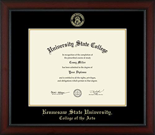 Kennesaw State University College of The Arts - Officially Licensed - Gold Embossed Diploma Frame - Document Size 14" x 11"