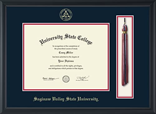 Saginaw Valley State University - Officially Licensed - Gold Embossed Tassel Diploma Frame - Document Size 11" x 8.5"