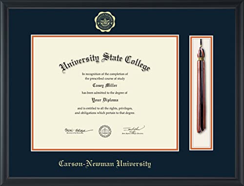 Carson-Newman University - Officially Licensed - Gold Embossed Tassel Diploma Frame - Document Size 14" x 11"