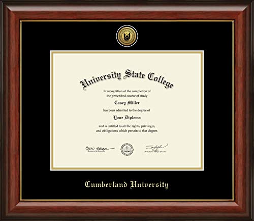 Cumberland University - Officially Licensed - Gold Medallion Diploma Frame - Document Size 11" x 8.5"