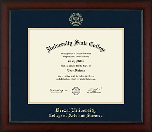 Drexel University College of Arts and Sciences - Officially Licensed - Gold Embossed Diploma Frame - Document Size 14" x 11"