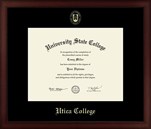 Utica College - Officially Licensed - Bachelor's/Post August 2017 Master's or PhD - Gold Embossed Diploma Frame - Document Size 11" x 8.5"