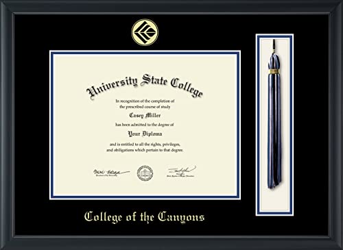 College of the Canyons - Officially Licensed - Gold Embossed Tassel Diploma Frame - Document Size 11" x 8.5"