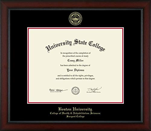 Boston University College of Health and Rehabilitation Sciences: Sargent College - Officially Licensed - Gold Embossed Diploma Frame - Document Size 14" x 11"