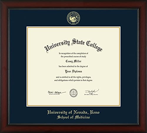 University of Nevada Reno School of Medicine - Officially Licensed - Medical Doctorate- Gold Embossed Diploma Frame - Document Size 20" x 17"