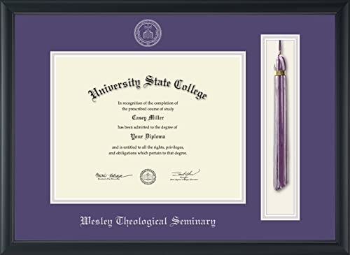 Wesley Theological Seminary - Officially Licensed - Silver Embossed Tassel Diploma Frame - Document Size 11" x 8.5"