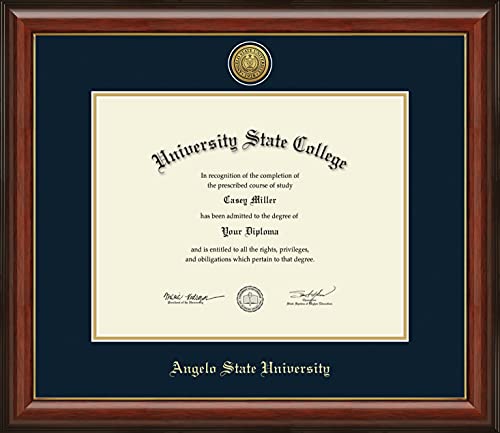 Angelo State University - Officially Licensed - Gold Medallion Diploma Frame - Document Size 14" x 11"