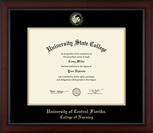 University of Central Florida College of Nursing - Officially Licensed - Gold Embossed Diploma Frame - Document Size 14" x 11"