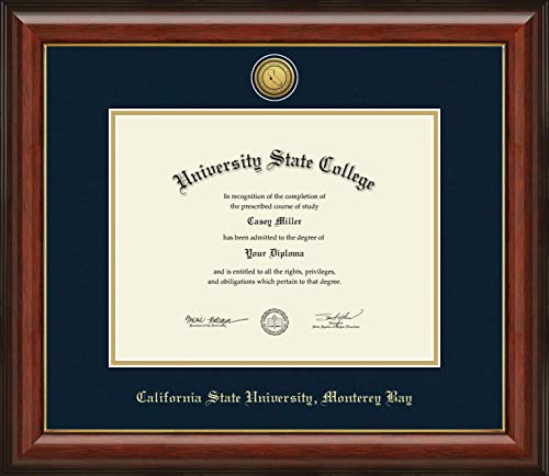 California State University Monterey Bay - Officially Licensed - Gold Medallion Diploma Frame - Document Size 11" x 8.5"