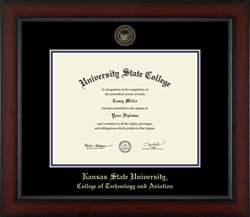 Kansas State University College of Technology and Aviation - Officially Licensed - Gold Embossed Diploma Frame - Document Size 11" x 8.5"