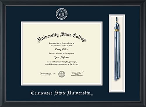 Tennessee State University - Officially Licensed - Silver Embossed Tassel Diploma Frame - Document Size 11" x 8.5"