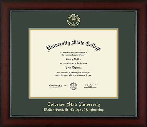 Colorado State University Walter Scott, Jr. College of Engineering - Officially Licensed - Gold Embossed Diploma Frame - Document Size 11" x 8.5"