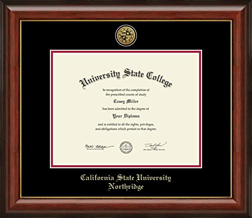 California State University Northridge - Officially Licensed - Gold Medallion Diploma Frame - Document Size 11" x 8.5"