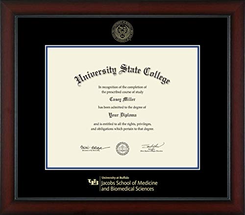 University at Buffalo Jacobs School of Medicine and Biomedical Sciences - Officially Licensed - Gold Embossed Diploma Frame - Document Size 20" x 16"