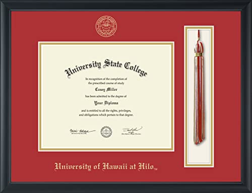 University of Hawaii at Hilo - Officially Licensed - Gold Embossed Tassel Diploma Frame - Document Size 10" x 8"