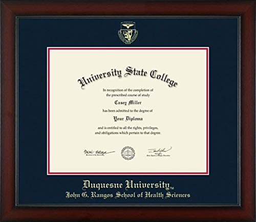 Duquesne University John G. Rangos School of Health Sciences - Officially Licensed - PhD - Gold Embossed Diploma Frame - Document Size 14" x 11"