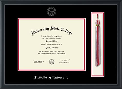 Heidelberg University Tiffin - Officially Licensed - Silver Embossed Tassel Diploma Frame - Document Size 11" x 8.5"