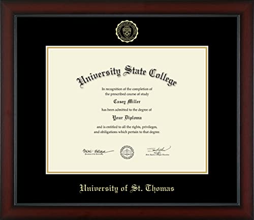 University of St. Thomas - Officially Licensed - Master's - Gold Embossed Diploma Frame - Document Size 14" x 11"