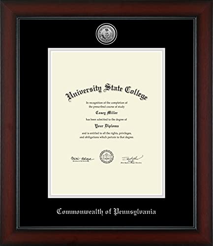 Commonwealth of Pennsylvania - Officially Licensed - Silver Embossed Official State Seal Document Frame - Certificate Size 8.5" x 11"