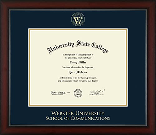 Webster University School of Communications - Officially Licensed - Gold Embossed Diploma Frame - Document Size 13.75" x 10.75"