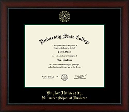 Baylor University Hankamer School of Business - Officially Licensed - Gold Embossed Diploma Frame - Document Size 14" x 11"