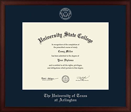 The University of Texas at Arlington - Officially Licensed - Silver Embossed Diploma Frame - Document Size 14" x 11"