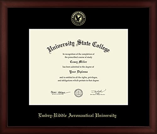 Embry-Riddle Aeronautical University - Officially Licensed - Gold Embossed Diploma Frame - Document Size 11" x 8.5"