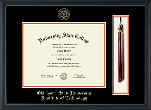 Oklahoma State University Institute of Technology - Officially Licensed - Gold Embossed Tassel Diploma Frame - Document Size 11" x 8.5"