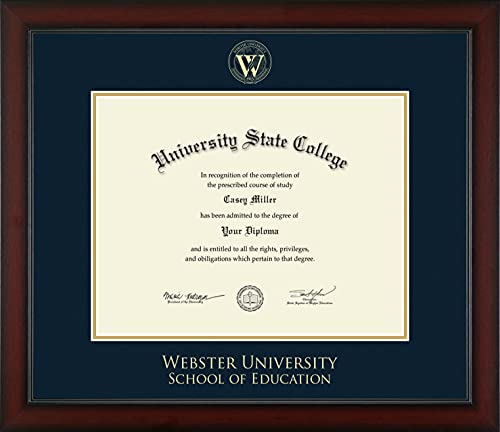 Webster University School of Education - Officially Licensed - Gold Embossed Diploma Frame - Document Size 13.75" x 10.75"