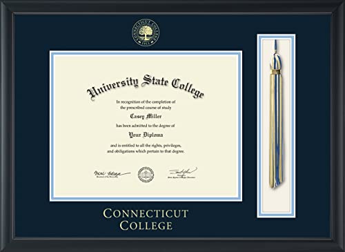 Connecticut College - Officially Licensed - Gold Embossed Tassel Diploma Frame - Document Size 11" x 8.5"