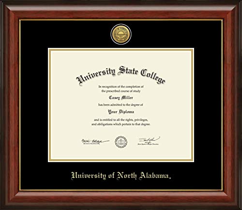 University of North Alabama - Officially Licensed - Gold Medallion Diploma Frame - Document Size 11" x 8.5"