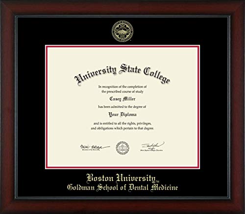 Boston University Goldman School of Dental Medicine - Officially Licensed - Gold Embossed Diploma Frame - Document Size 20" x 16"