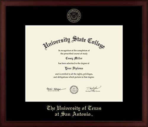 The University of Texas San Antonio - Officially Licensed - Gold Embossed Diploma Frame - Document Size 14" x 11"